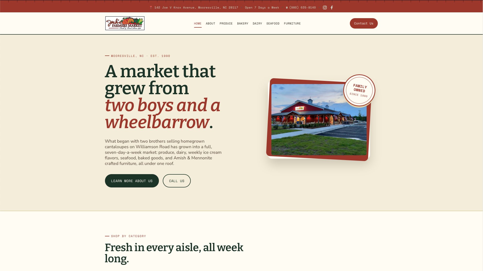 Josh's Farmers Market website